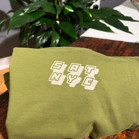 Saturdays Collage Stack Relaxed Long Sleeve Tee Mayfly - Olive - Men's Medium - Picture 6 of 8